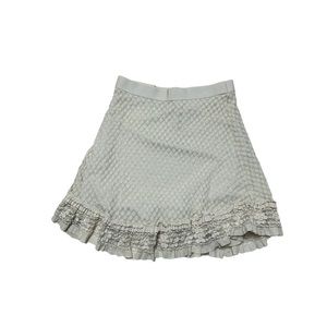 90s Y2K Max Studio Cream Ivory Lace Ruffle Mini Skirt Size Small